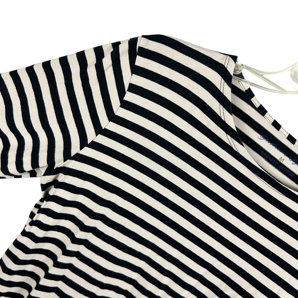 Gudrun Sjoden Long Sleeve Cream Black Striped Organic Cotton Tshirt M - Picture 3 of 6